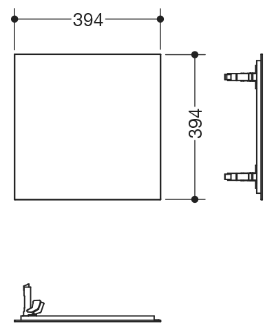 Artikelbild 3 des Artikels „HEWI Modul-Tür M40 400x400mm, Glasfront weiß Glasfront weiß“