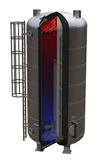 DH Kälteisol, werksgef. f. Kältespeicher 203.000 Liter für Tankd. D=3800mm