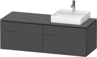 DU Konsolen-WTU wh L-Cube 550x1400x482mm Graphit Matt 2 AZ 2 Schubk ES Nu rechts