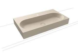 Kaldewei Aufsatz-Waschtisch CENTRO 3058 90x50cm, 1 Hahnl., ch, P-E, warm beige20