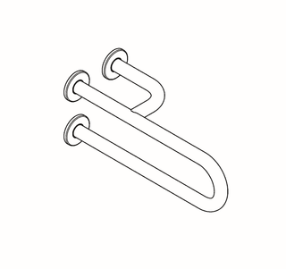 AR Wandstützgriff, CONTINA, Edelstahl, 205x205x500 mm, Ausführung rechts