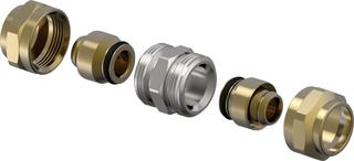 Uponor Schraubkupplung Fit PEX 20x1,9/2mm, Messing