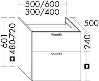 Burgbad Unterschrank sys30 60x60,1x50cm, Echo, 1 Schublade/Auszug