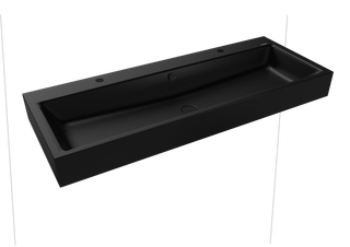 Kaldewei Wand-Doppel-WT PURO 3167-D 120x46, 2x1 Hahnl., sw, P-E, sw matt 100