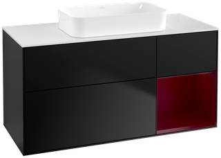V&B Waschtisch-Unterschrank Finion 120x60 cm, Reg re Peo, bla matt lacquer