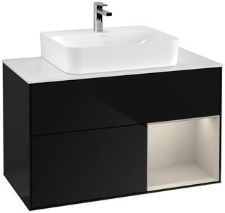 V&B Waschtisch-Unterschrank Finion 100, Pl we m, Reg re sa m, glo bla Lac