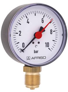 Afriso Rohrfedermanometer RF 80 radial 0/10 bar, G 1/2 B, Gehäuse-d= 80mm