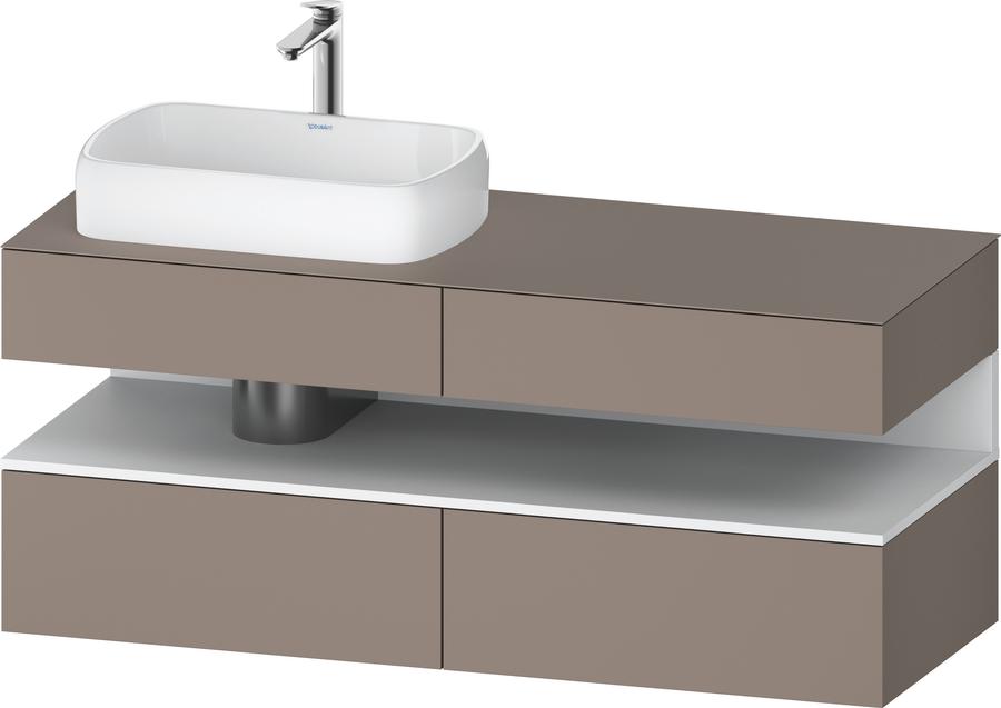 Artikelbild 1 des Artikels „Duravit Waschtisch-Unterschrank Qatego 140x55x60cm, w m/ba m, Pl, B l, Nischenb 140 x 55 x 60 cm | weiß matt/Basalt matt“