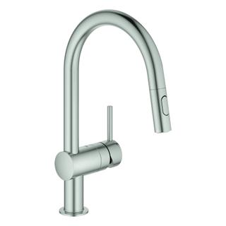 GROHE Spültisch-Einhebelmischer Minta 1/2", C-Ausl, ausz Dual-Brause, superst.