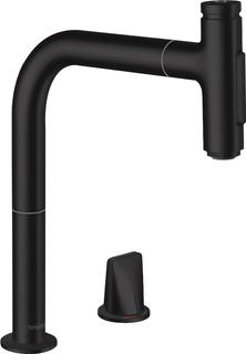 hansgrohe 2-LSpEHM 200 Metris Sel. M71 m Ausziehbrause, 2jet, sBox, mattschwarz