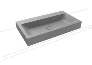 Kaldewei Aufsatz-Waschtisch CONO 3086 90x50cm, o. Hahnl., P-E, cool grey30