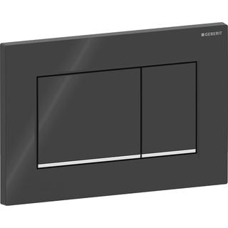 Geberit Betätigungsplatte Sigma20 Square Pl/T sw, Streif vc, f 2-Mg, Kunstst.