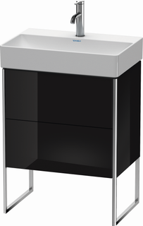 DU WT-Unterbau XSquare, 2 Auszüge, bod. 731x584x390mm, Schwarz hgl. ES Ahorn