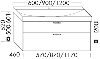 Burgbad Waschtischunterschrank sys30 87x52x46cm, Sana, 1 Schublade/Auszug