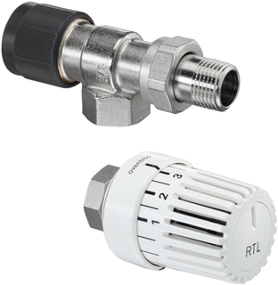 Oventrop RL-Temp.-Begr.-Set Rücklauf-Axialventil u Therm. Uni RTLH