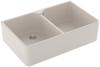V&B Spülstein Doppelbecken 80 X m Abl.garn, Hand., crema CeramicPlus