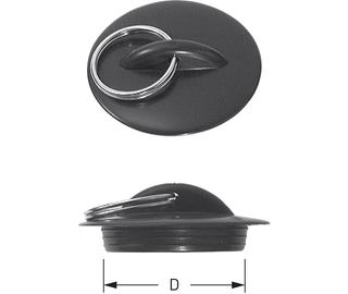 STEDO Universalstopfen d 45,5mm, mit großem Splentring, schwarz