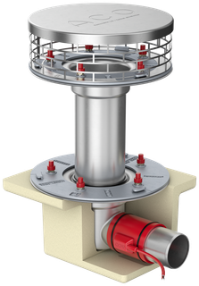 ACO Flachdachabl. Variant-Spin DN 100 DN100/0Grad/2-tlg. /Kiesf.V2A