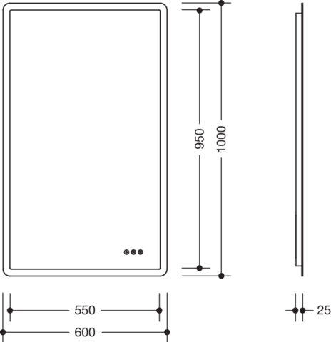 Artikelbild 4 des Artikels „HEWI LED-Lichtspiegel 600x1000x25mm 600 x 1000 x 25 mm“