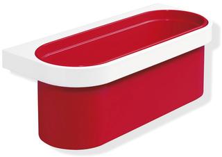 HEWI Duschkorb System 800 K 250mm, Halter, Halter reinweiß, rubinrot