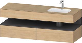 Duravit EinbauWT-Möbel-Set Qatego 160x50x60cm, Kon-WTU, B r, gra m/E Nat
