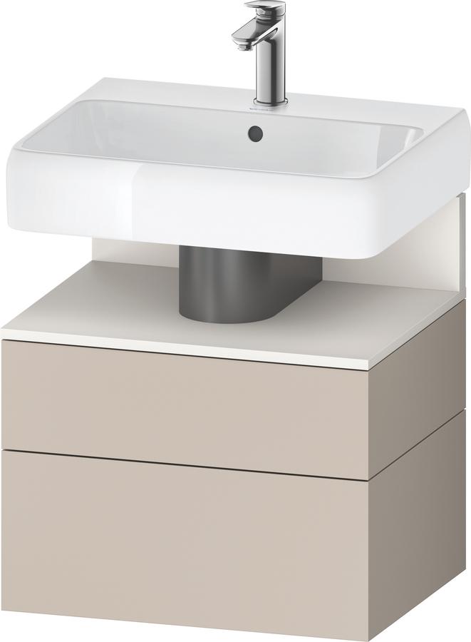 Artikelbild 1 des Artikels „Duravit Waschtisch-Unterschrank Qatego 59x47x59cm, w m/ta m, 1 Kast, 1 Ausz. 59 x 47 x 59 cm | weiß supermatt/taupe matt“