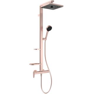 IS Duschsystem Ceraflow Alu+ m EH-Armatur, 2 Ablg., Kopfbr. rd, rosé