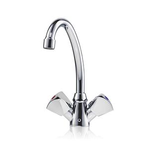 Clage Waschtisch-Zweigriffarmatur SNM Schw.ausl. 16cm, chr, f druckl. WW-Gerät