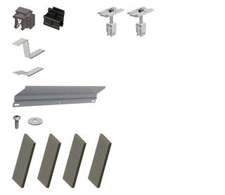 Set Erweiterung für 1. Reihe /3 Flachdachsystem, SÜD 10 Grad f. 1 Modul