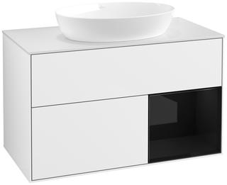V&B Waschtisch-Unterschrank Finion 100, Pl w m, Rg glo bla Lac, glo wh. Lac