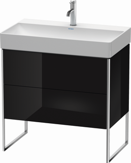 DU WT-Unterbau XSquare, 2 Auszüge, bod. 731x784x460mm, Schwarz hgl. ES Nussb