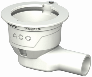 ACO Bodenablauf Passavant DN 50, Rand, waag., Guss, weiß epoxiert