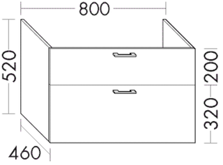 Burgbad Waschtischunterschrank sys30 80x52x46cm, Aqua, 1 Schublade/Auszug