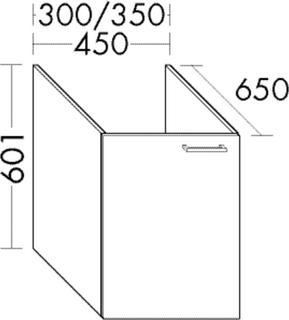 Burgbad Unterschrank Diago 30x60,1x65cm, li, Schi Ultramatt, 1 Tür