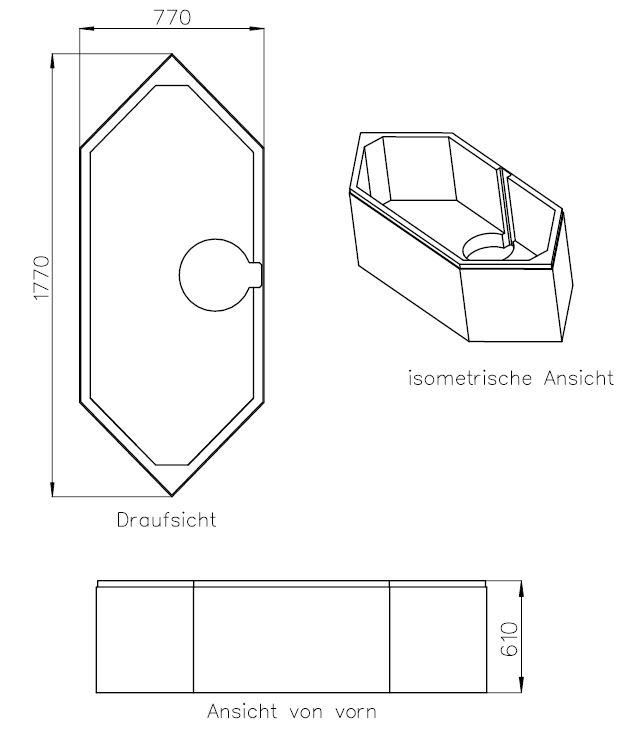 Artikelbild 2 des Artikels „Schedel Wannenträger Hoesch XL Spectra 180x80cm, 6-Eck, 6-Eck, Höhe 61cm 180 x 80 cm, 6-Eck“