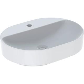 Geberit Aufsatz-Waschtisch VariForm 60 x 45 cm, mit Hahnlochbank, ohne Überlauf, elliptisch