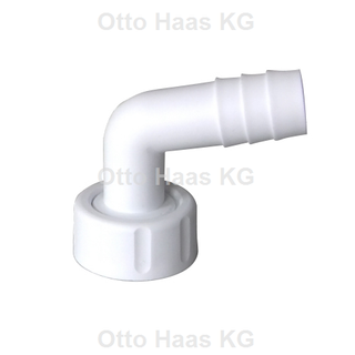 HAAS Winkelschlauchtülle 3/4"x19mm, 60mm, 1", f Kond.-Anschl., PP