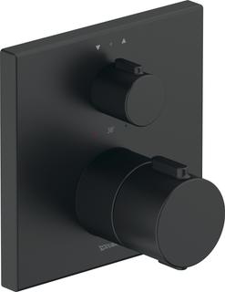 Duravit Fertigmontageset UP-THM, Rosette eckig, schwarz matt