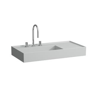 Laufen Aufsatzwaschtisch KARTELL 90x46cm, Abl. re, o. ÜL, 3 HL, grau matt