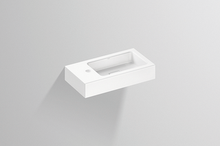 Alape Waschtisch XS500H.R 500x268mm, we, m HL, o ÜL, Becken rechts