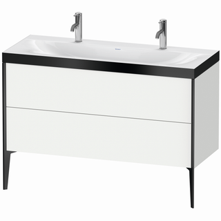 DU WTU XViu/Viu, 2 Ausz, 610x1200x480mm schw. matt/ weiß matt, Rahmen B2 ES Ah.