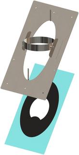 ATEC Vario-Dachflansch mit Dampfbremse 480x480mm, 30-60Gr, ES blank, DN 160/230