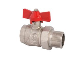Schlösser Kugelhahn 6505 DN 15, 1/2" IG/AG, m VSB, FG rot, vern