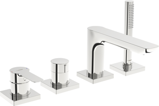 Hansa Fertigmontageset HANSALIGNA 4-Loch-Wannen-Einhandmischer, chrom