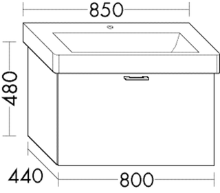 Burgbad Waschtisch-Unterschrank sys30 80x48x44cm, Diago, 1 Auszug
