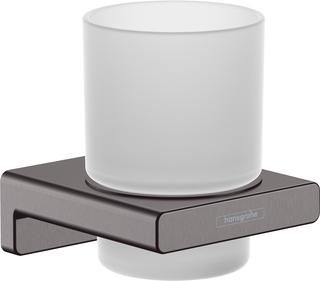 hansgrohe Zahnbecher AddStoris m Gl., Wandmont., Met., brush. bla vc