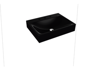 Kaldewei Wand-Waschtisch SILENIO 3044 60x40cm, o. ÜL, 3 Hahnl., P-E, schwarz