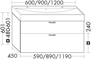 Burgbad Waschtischunterschrank sys30 89x60,1x45cm, Aqua, 1 Schublade/Auszug