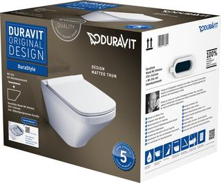 Duravit Wand-WC-Tiefspül-Set DuraStyle mit WC-Sitz, Rimless, weiß
