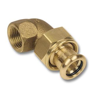 SANHA Winkelverschr. PuraPress 8096G 35mmx1 1/4", fl., I.p.ende/IG, bf Sil-br